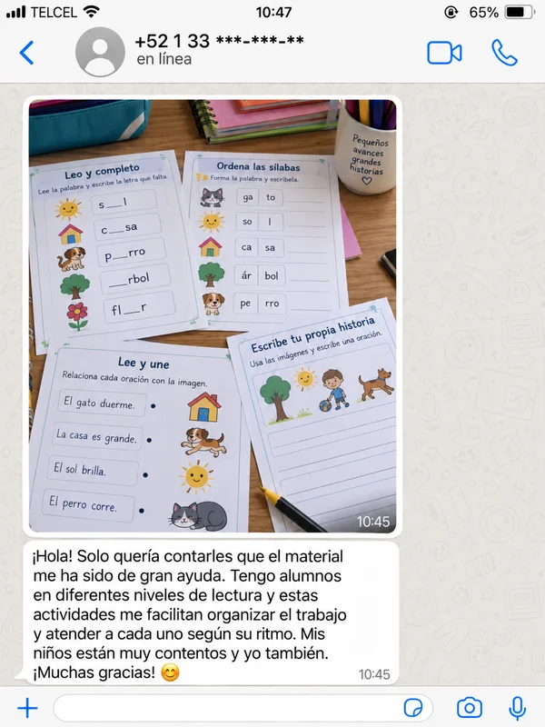 Testimonio 3 de una maestra sobre el Kit de 40 Semanas, enviado por WhatsApp